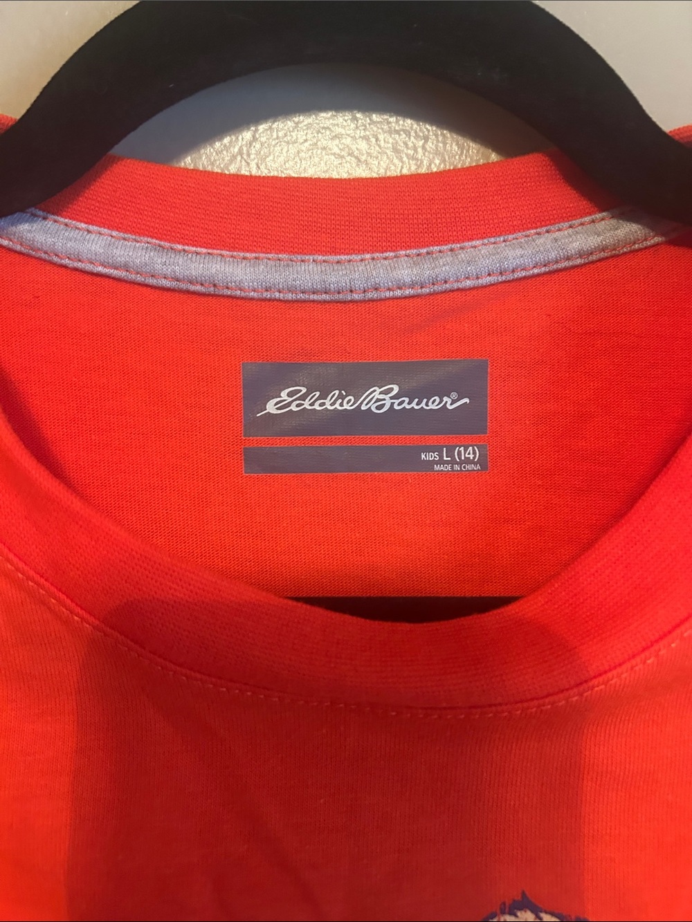 Eddie Bauer Kids Orange Long-Sleeve Bigfoot Graphic Shirt - Large (14) - Picture 2 of 3